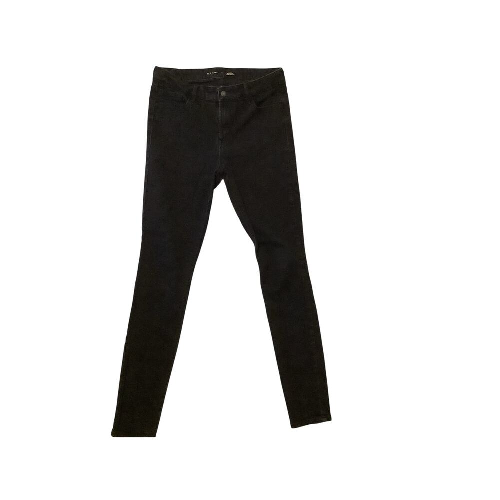 Old Navy Rockstar Super Skinny Mid Rise Black Jeans Size 8 Tall Gently Worn